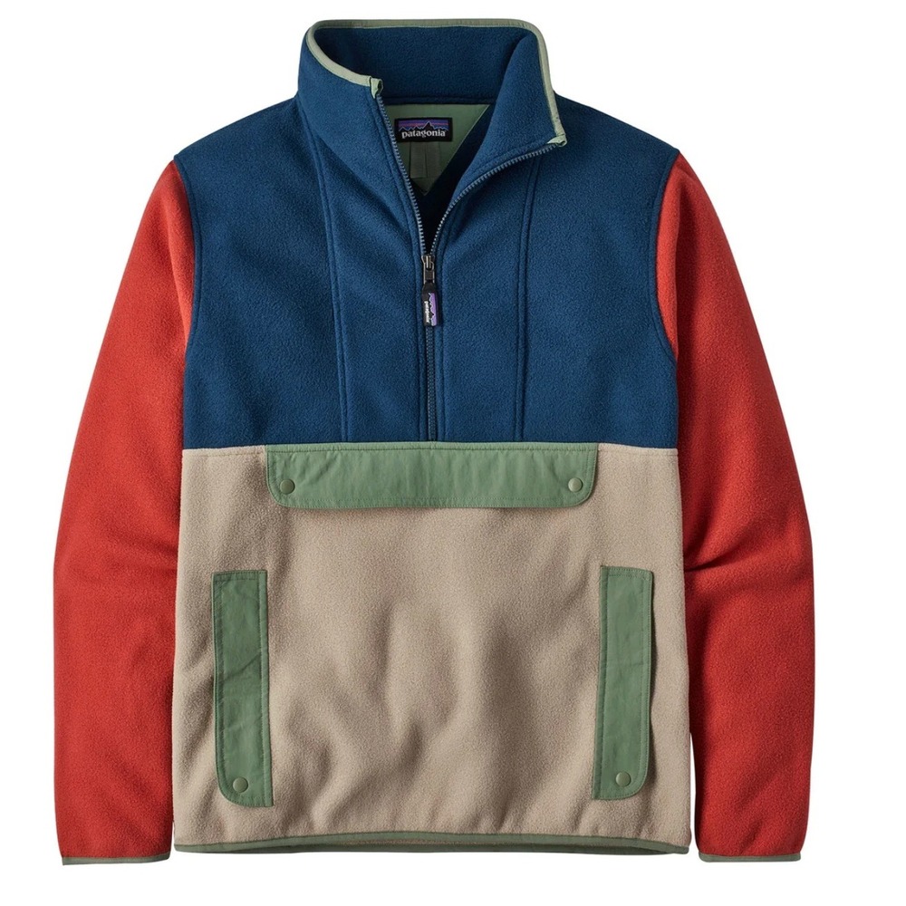 Patagonia Synchilla Fleece Anorak Half Zip Pullover in Oar Tan sz L